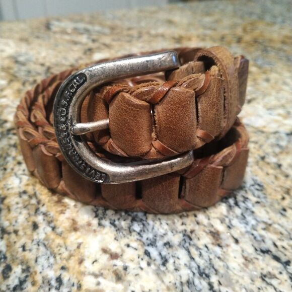 Vintage Levi Strauss & Co. S.F. Cal Size 38/95 Braided Brown Leather Belt #3720P - Picture 1 of 11